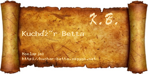 Kuchár Betta névjegykártya
